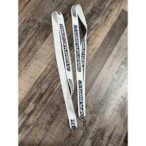 2x NEW NHL COLUMBUS BLUE JACKETS NHL STANLEY CUP LANYARDS LOT WHITE BLUE GENUINE